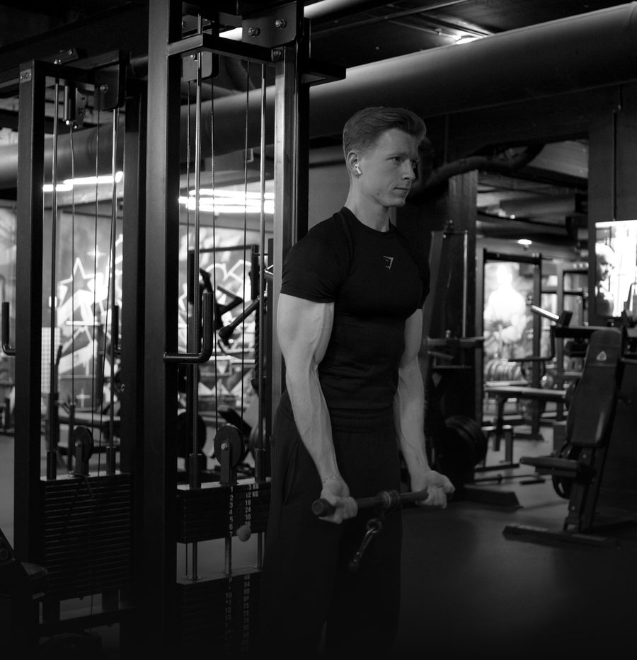 Tim training in the gym